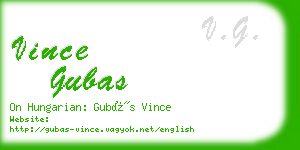 vince gubas business card